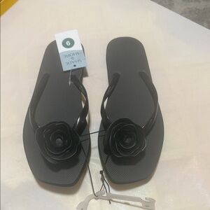Shade & Shore Black Rose Women's Sandals 6. 9, 10 new